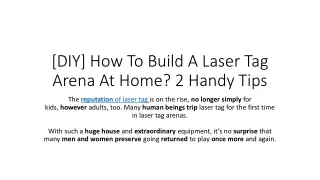 How to Set up a Laser Tag Arena at Home?