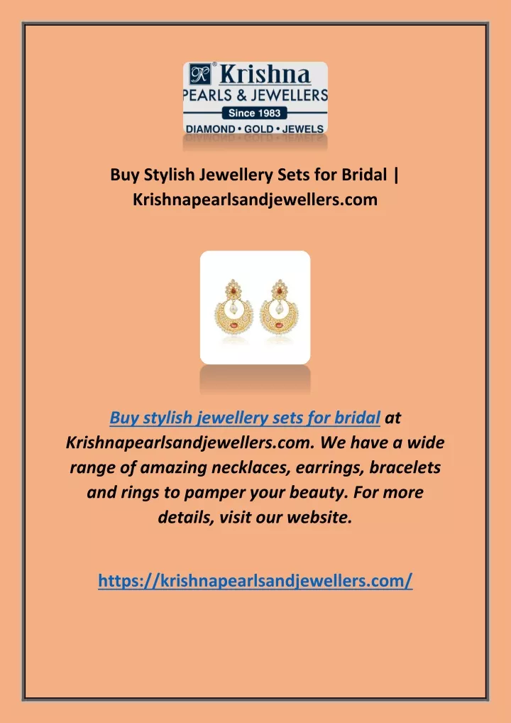 buy stylish jewellery sets for bridal