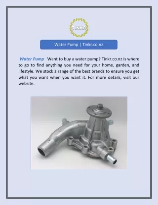 Water Pump | Tinkr.co.nz