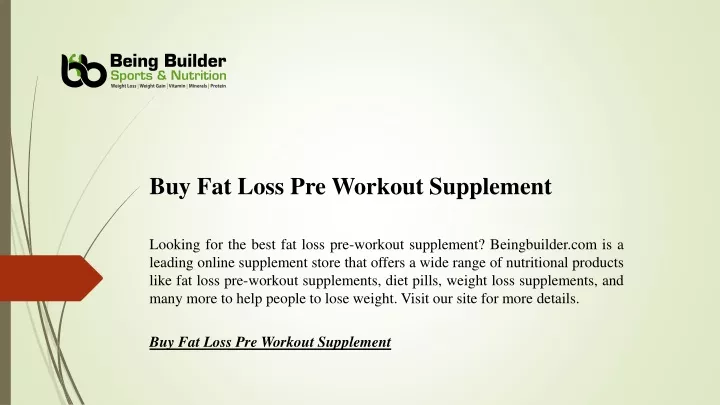 buy fat loss pre workout supplement