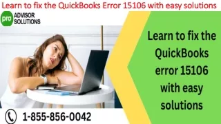 learn to fix the quickbooks error 15106 with easy solutions