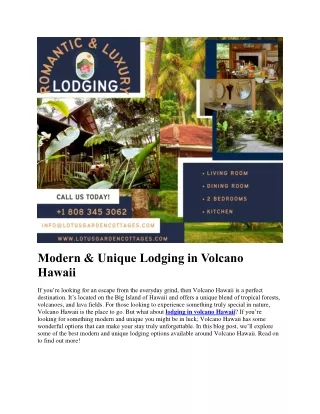 Modern & Unique Lodging in Volcano Hawaii