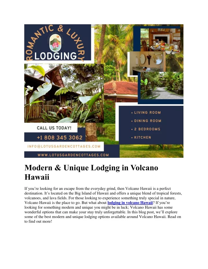 modern unique lodging in volcano hawaii