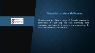 Financial Services Melbourne  Sfsonline.com.au