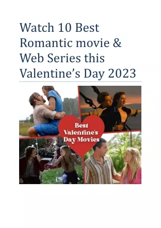 Watch 10 Best Romantic movie & Web Series this Valentine’s Day 2023