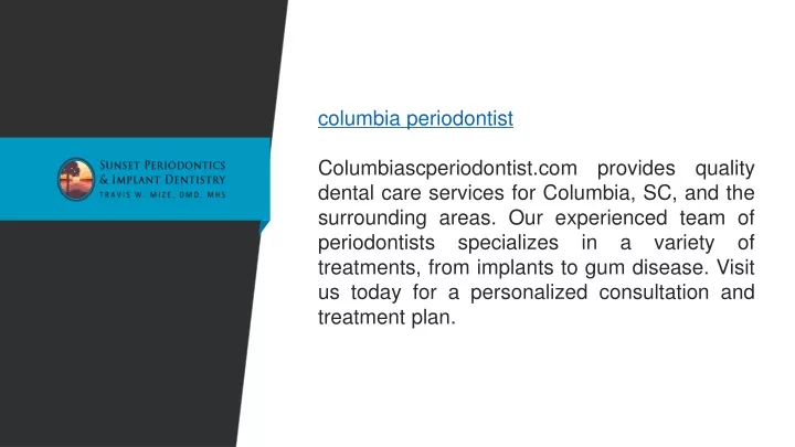 columbia periodontist columbiascperiodontist