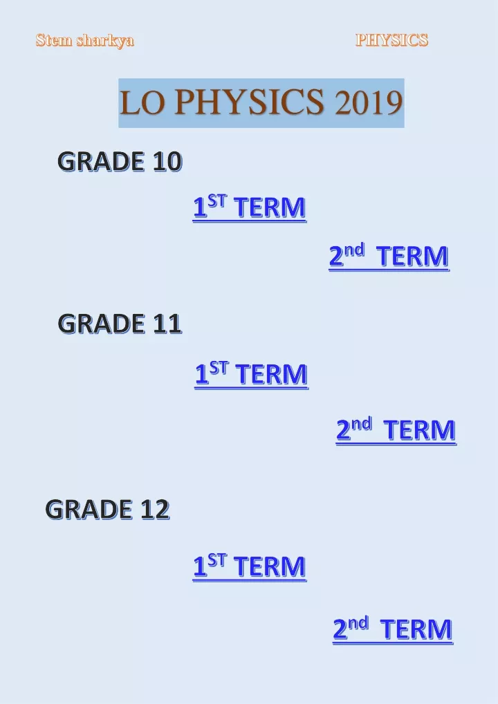 PPT STEM ALL Physics LO S 2019 H PowerPoint Presentation Free   Lo Physics 2019 N 