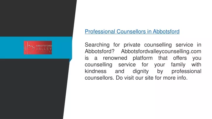 professional counsellors in abbotsford searching