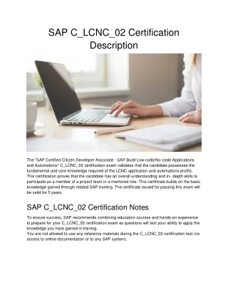 sap c lcnc 02 certification description