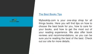 The Best Books Tips  Mybooktip.com