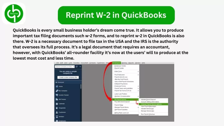 reprint w 2 in quickbooks