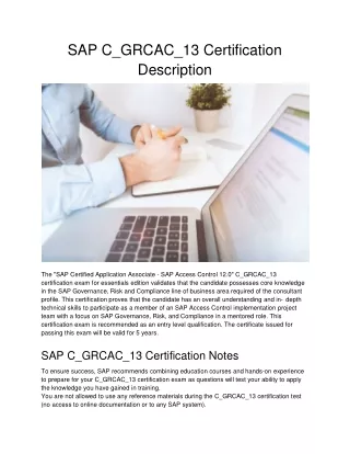 sap c grcac 13 certification description