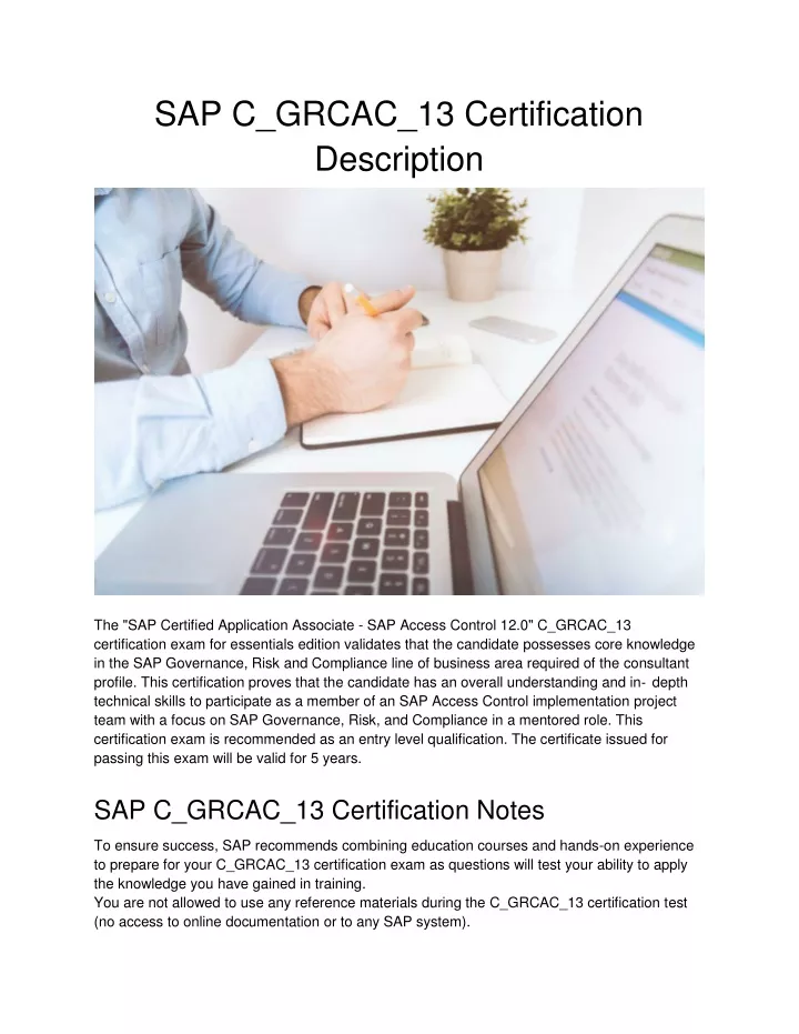 sap c grcac 13 certification description