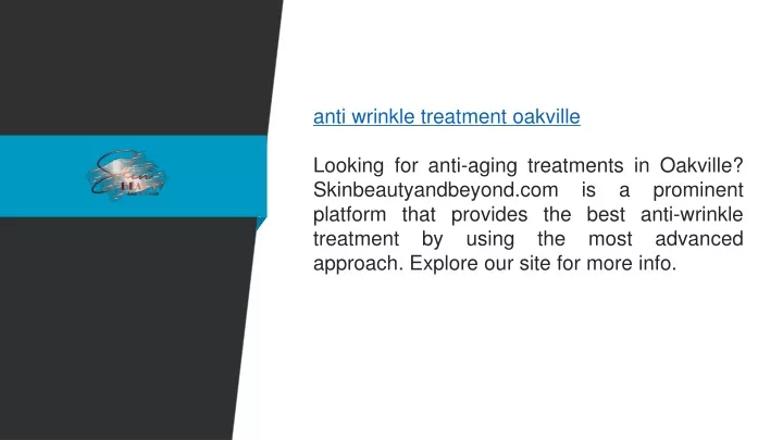 anti wrinkle treatment oakville looking for anti