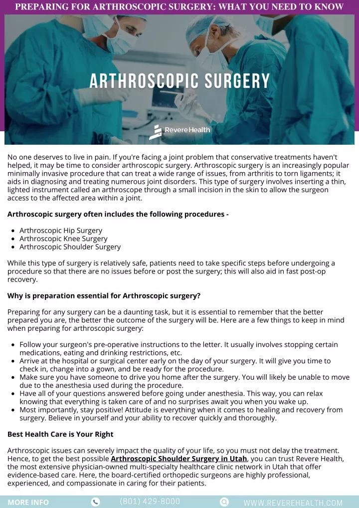 preparing for arthroscopic surgery what you need