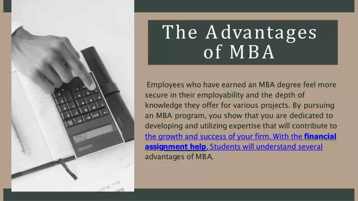 t h e a d v a n t a g e s of mba