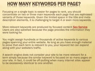 how many keywords per page