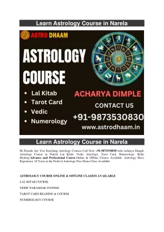 learn astrology course in narela