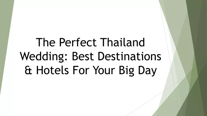 the perfect thailand wedding best destinations