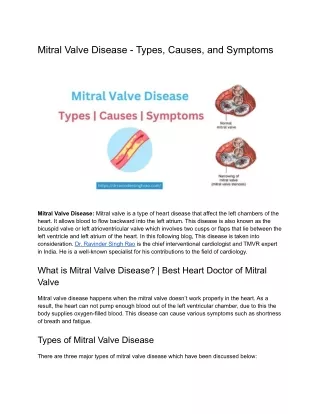 mitral valve disease types causes and symptoms