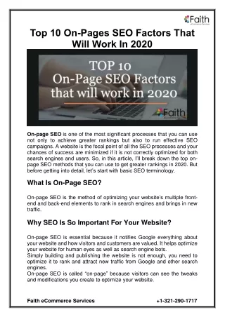 top 10 on pages seo factors that will work in 2020