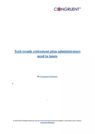 Tech trends retirement plan administrators need to know