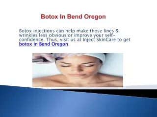 Botox In Bend Oregon
