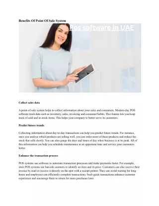 benefits of point of sale system