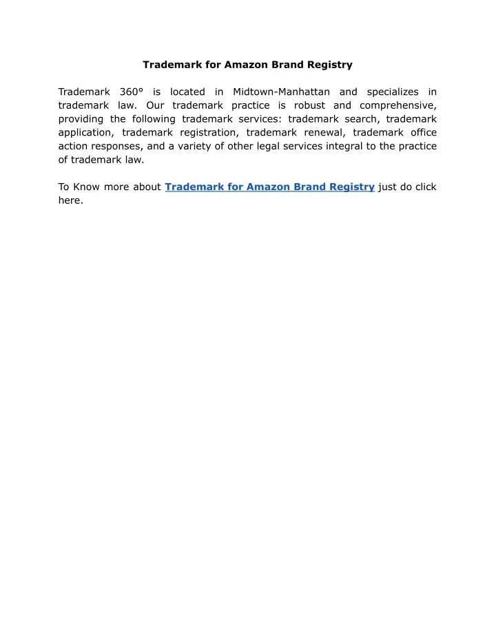 trademark for amazon brand registry