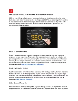Best SEO tips for 2023 by IM Solutions, SEO Service In Bangalore (1)