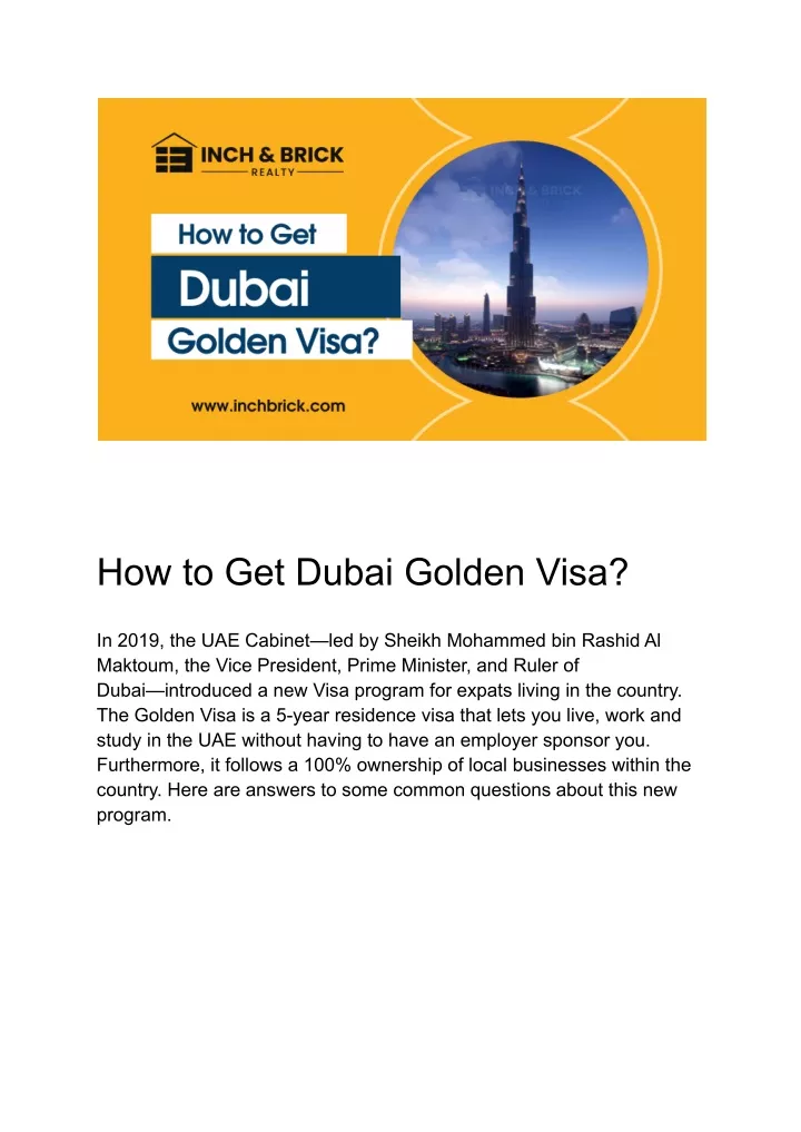 how to get dubai golden visa