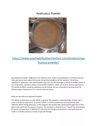 ayahuasca powder