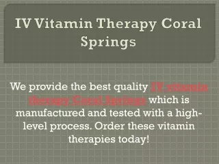 IV Vitamin Therapy Coral Springs