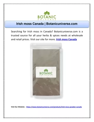 Irish moss Canada | Botanicuniverse.com