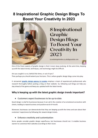 8 Inspirational Graphic Design Blogs To Boost Your Creativity In 2023
