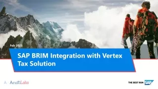 SAP BRIM Integration with Vertex Tax Solution