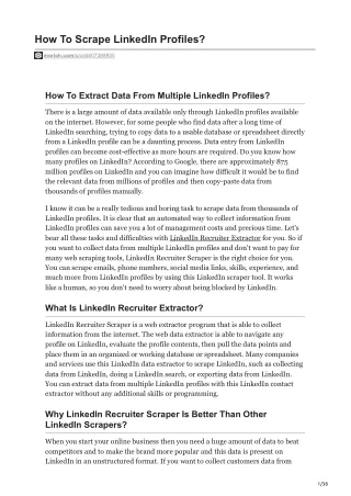 how to scrape linkedin profiles