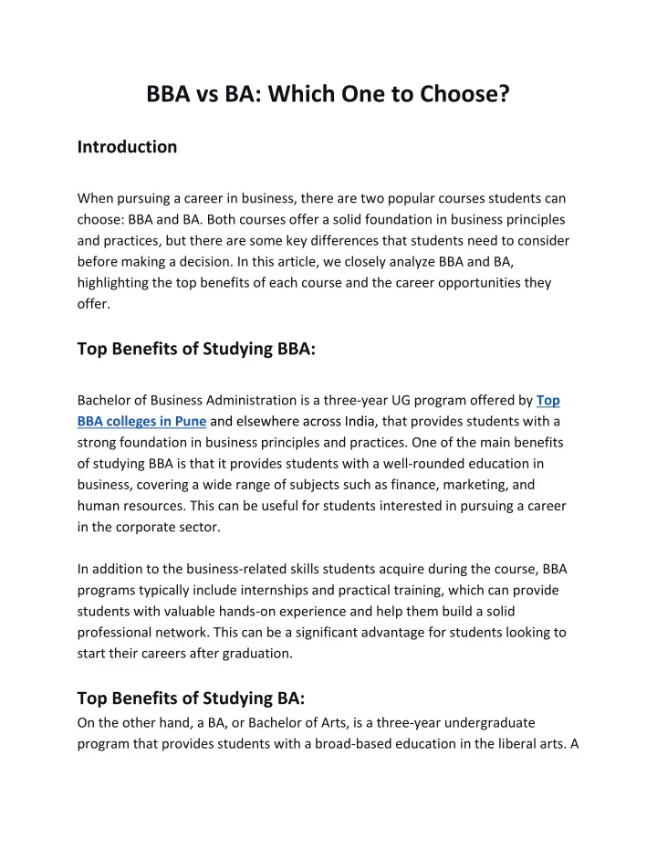 bba vs ba which one to choose