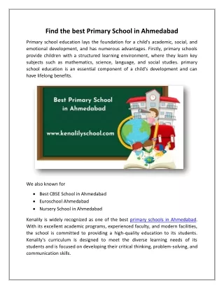 find the best primary school in ahmedabad