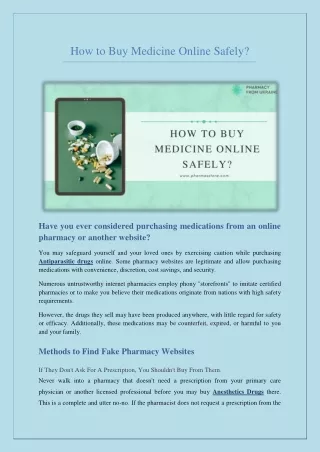 How To Buy Medicine Online Safely