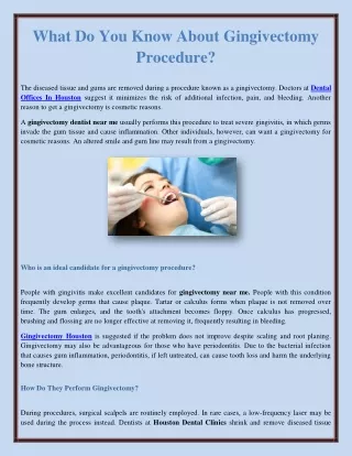 What Do You Know About Gingivectomy Procedure?