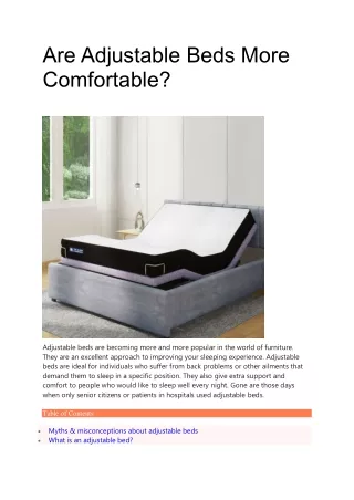 Are Adjustable Beds More Comfortable?