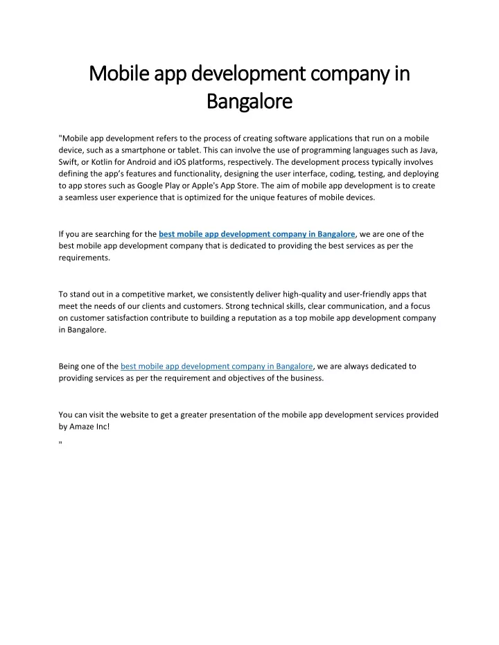 mobile app development company in mobile