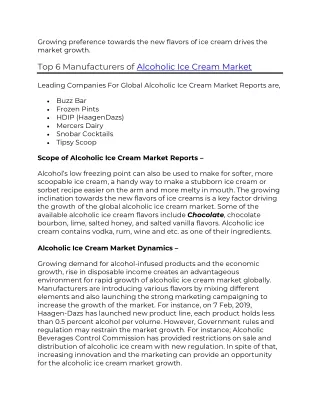 Alcoholic Ice Cream Market