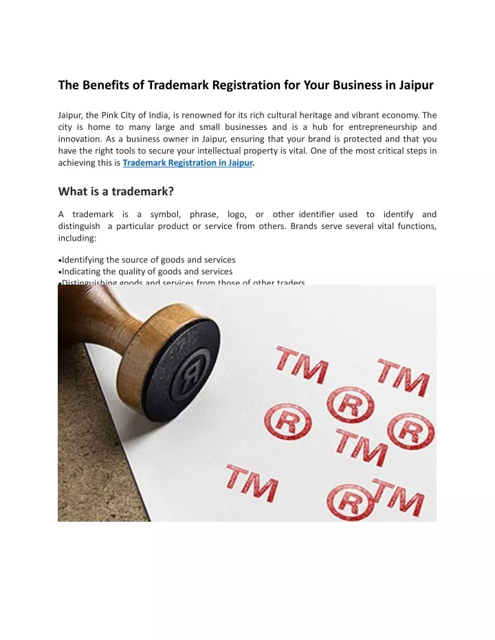 the benefits of trademark registration for your