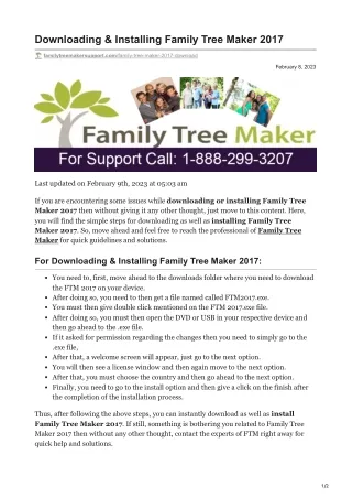 Downloading amp Installing Family Tree Maker 2017