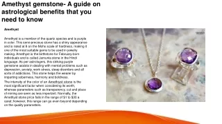 Amethyst gemstone- A guide on astrological benefits that you need to know