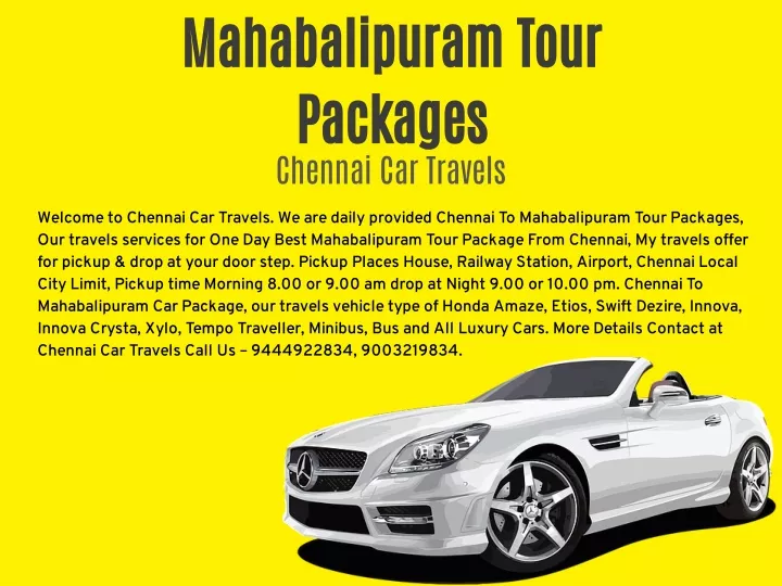 mahabalipuram tour packages chennai car travels