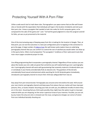 protecting yourself with a porn filter