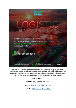 our logistics management software ltrax helps
